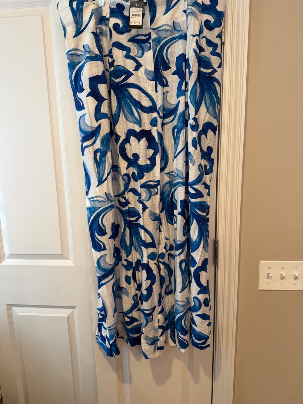 City Chic Blue & White Wide Leg Pant